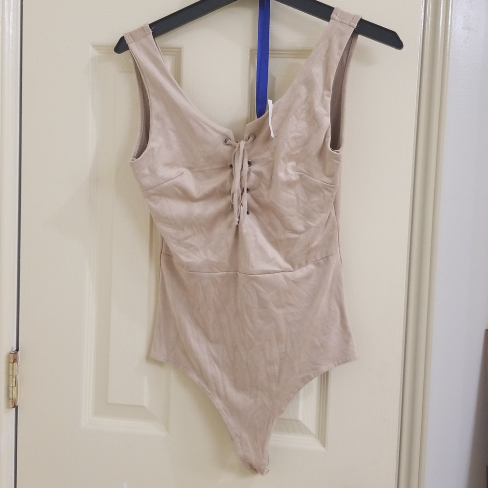 Sexy tan tie down top